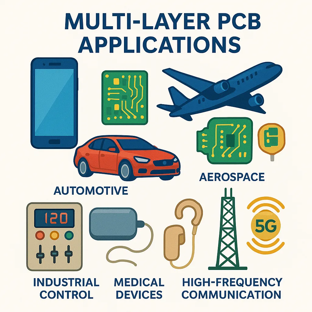 Collage of devices using multi-layer PCBs