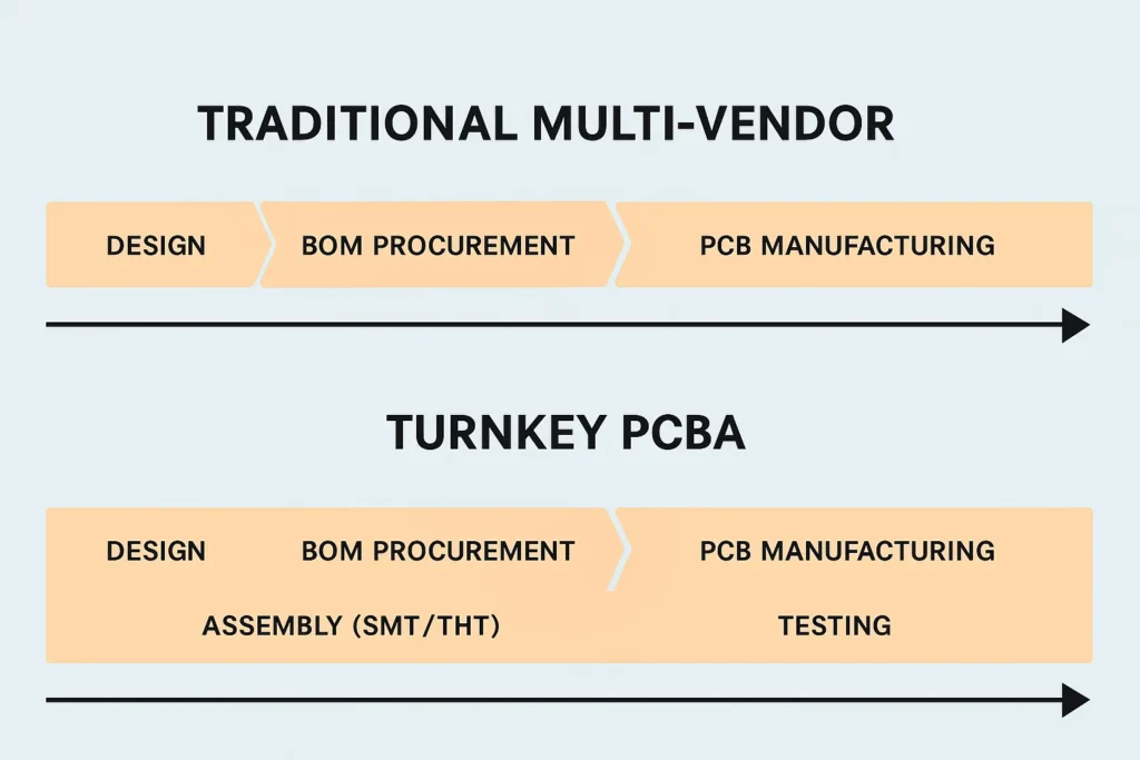 traditional multi-vendor vs. turnkey PCBA