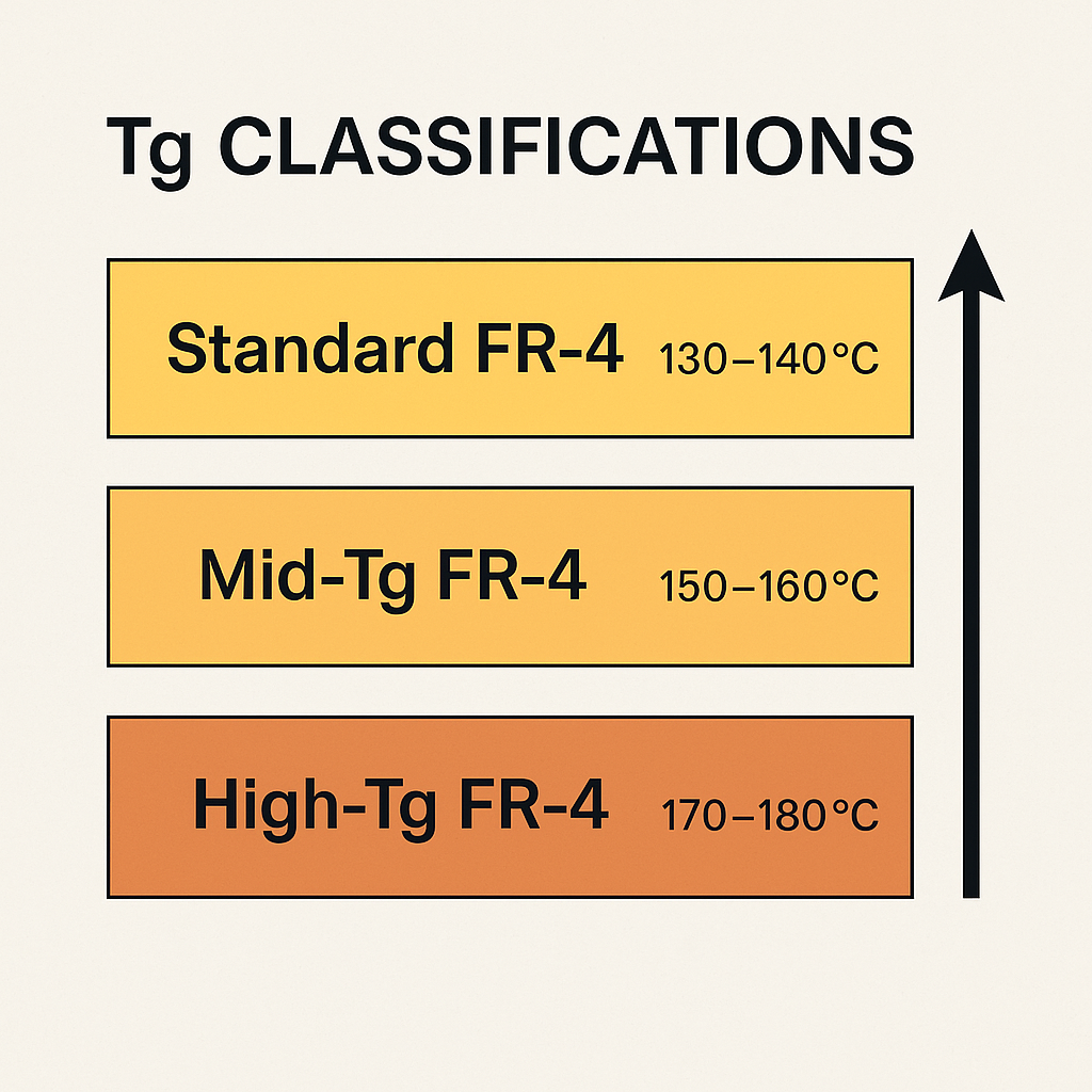 Comparison of high-temperature PCB materials with different Tg ratings